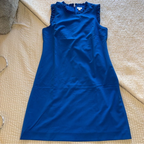 J. Crew Dresses & Skirts - NWT J Crew Blue Ruffle Neck Sleeveless Dress 12